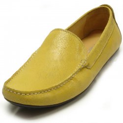 Encore By Fiesso Yellow Suede Loafer Shoes FI3088
