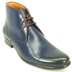 Carrucci Blue Genuine Burnished Leather Lace-up Boots KB641-11