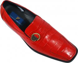 Giorgio Brutini Red Alligator / Ostrich Print Shoes 174160