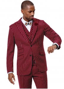 E. J. Samuel Red Classic Fit Vested Suit M2729.