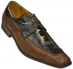 David Eden "Donald" Head Brown Genuine All-Over Ostrich Shoes