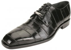 Belvedere "Milano" Black All-Over Genuine Eel Shoes