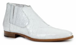 Mauri "Alberti" 4780 White Genuine Alligator Ankle Boots.