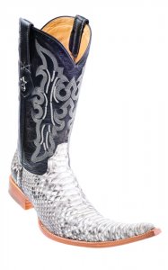 Los Altos Natural Genuine Python W/Fashion Design 9X Pointed Toe Cowboy Boots 975749