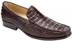 Belvedere "Villa" Brown Genuine Crocodile Loafer Shoes 8012