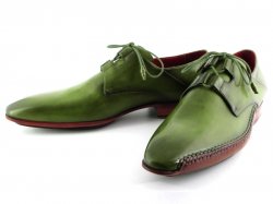 Paul Parkman 022 Green Genuine Leather Ghillie Lacing Shoes