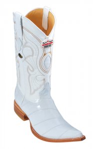 Los Altos White Genuine All-Over Eel 3X Toe Cowboy Boots 950828