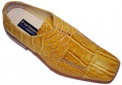 Liberty Mustard Gold Alligator Print Shoes #521
