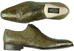 Fennix Italy 3241 Olive Genuine Alligator/Ostrich Shoes