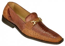 David Eden "Rosso" Cognac Genuine All-Over Ostrich Shoes