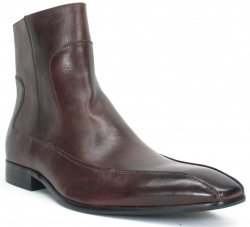 Carrucci Brown Genuine Calf Skin Burnished Leather Boots KB470-01.