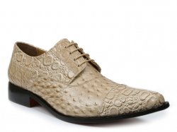 Giorgio Brutini "Hearst" Beige Crocodile / Ostrich Print Shoes 21090