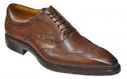 Dogen "Vitello" Brown Wingtip Italian Shoes With Contrast Perforation U307/13