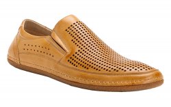 Stacy Adams "Northshore" Natural Rust Perforated Genuine Leather Lined Casual Loafer Shoes 24863-280 / 6520