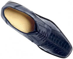 Belvedere "Marco" Navy All-Over Genuine Ostrich Shoes 714.