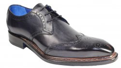 Emilio Franco "Adamo" Dark Grey Genuine Calfskin Wingtip Oxford Shoes.