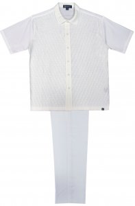 Silversilk Solid White Hand Woven Short Sleeve Knitted Outfit 8217
