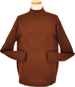 Bagazio Brown Mock Neck Sweater Shirt BM030
