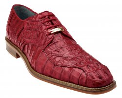 Belvedere "Chapo" Red All-Over Genuine Hornback Crocodile Shoes 1465.