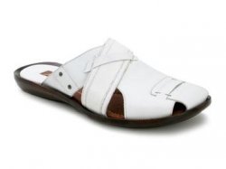 Bacco Bucci "Teemu" White Genuine Soft Italian Calfskin Sandals