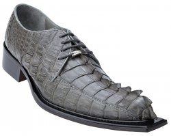 Belvedere "Zeno" Grey All-Over Hornback Crocodile With Crocodile Tail Shoes 3400