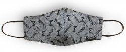 Mauri of Italy Black / Grey Hand-Stitched Logo Fabric Mask