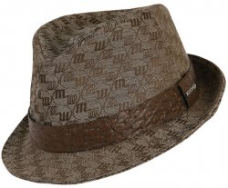 Mauri H54 Beige / Mahogany Genuine Ostrich / Mauri Fabric Hat
