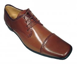 Juliani Cognac Genuine CalfSkin Shoes #594