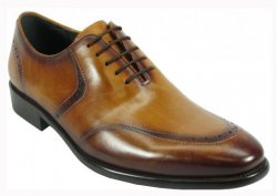 Carrucci Genuine Leather Wingtip Oxford Lace-Up Shoes KS886-15.