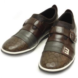 Fiesso Brown Genuine Leather Sneakers With Strap FI4005