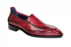 Duca Di Matiste "Fano" Antique Red Genuine Calfskin Loafer Shoes.