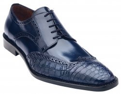 Belvedere "Urbano" Blue Safari Genuine Alligator / Italian Calf Shoes 3B0.