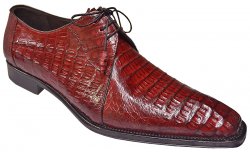 Mezlan "Bayou" Red All-Over Genuine Hornback Dual Tail Crocodile Oxford Shoes 13777-F