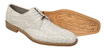 Belvedere White All-Over Genuine Hornback Crocodile Shoes