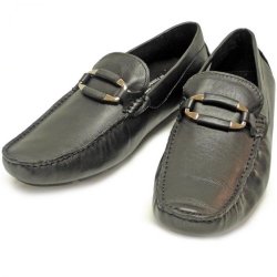 Encore By Fiesso Black Genuine Leather Loafer Shoes FI3022