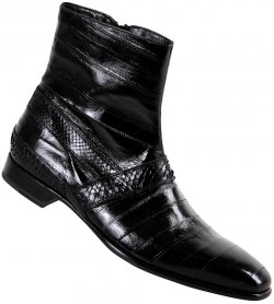 Mauri "4313" Black Genuine Eel / Python Boots