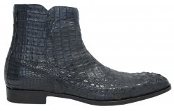 Fennix Italy 3346 Medium Grey All-Over Genuine Hornback Alligator Ankle Boots