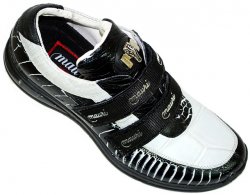 Mauri 8726 White/Black Genuine Alligator/Ostrich Sneakers With Velcro Straps
