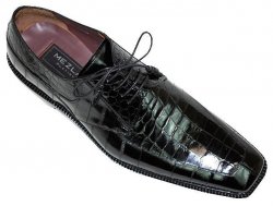 Mezlan "Blackwell" Black Genuine Alligator/Eel Shoes
