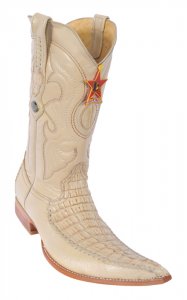 Los Altos Oryx Genuine Crocodile Tail With Deer 3X Toe Cowboy Boots 952811