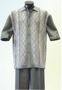 Silversilk Moss Button Front 2 PC Knitted Silk Blend Outfit #3906