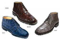 Belvedere "Ugo" All-Over Genuine Hornback Crocodile Ankle Boots