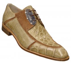 Mauri "Capri" 4388 Bone Genuine Alligator / Ostrich Leg Shoes