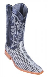 Los Altos Rustic Black Genuine All-Over Stingray Print Rowstone Medium R-Toe Cowboy Boots 3716981