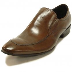 Encore By Fiesso Brown Genuine Calf Leather Loafer Shoes FI6629