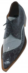 Mauri "Diamond" 44196 Medium Grey / Acre Raindrops All-Over Genuine Alligator Shoes