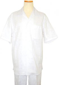 Successos 100% Linen White Pleated 2 Pc Outfit # SP3200