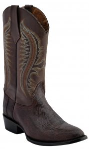 Ferrini 13611-09 Chocolate Genuine Lizard Leather S-Toe Cowboy Boots.