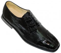 Belvedere "Tropea" Black Genuine Hornback Crocodile/Lizard Shoes