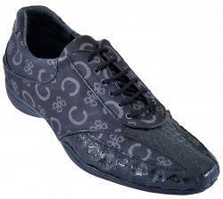 Los Altos Black Genuine Crocodile Belly W/Fashion Design Casual Shoes ZC079005